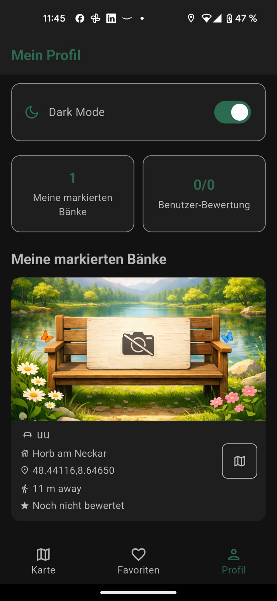 Profil im Dark Mode