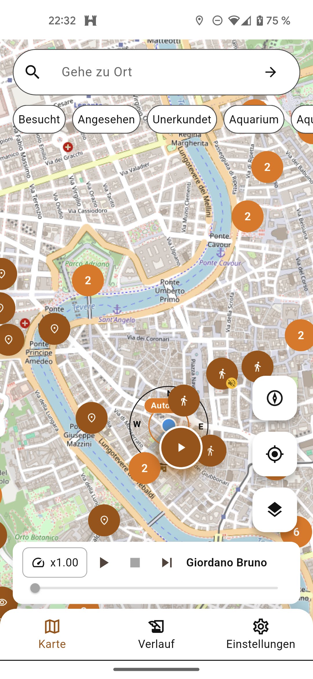 HistoricalPlaces Karte im Light Mode